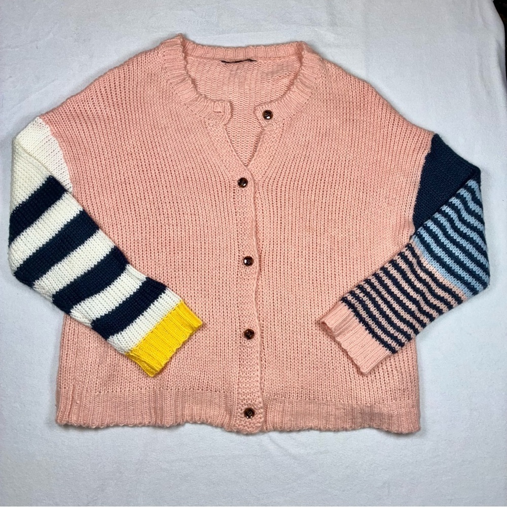 Davi & Dani Women’s 2x Chunky Knit Cardigan Sweater Button Front Round Neck